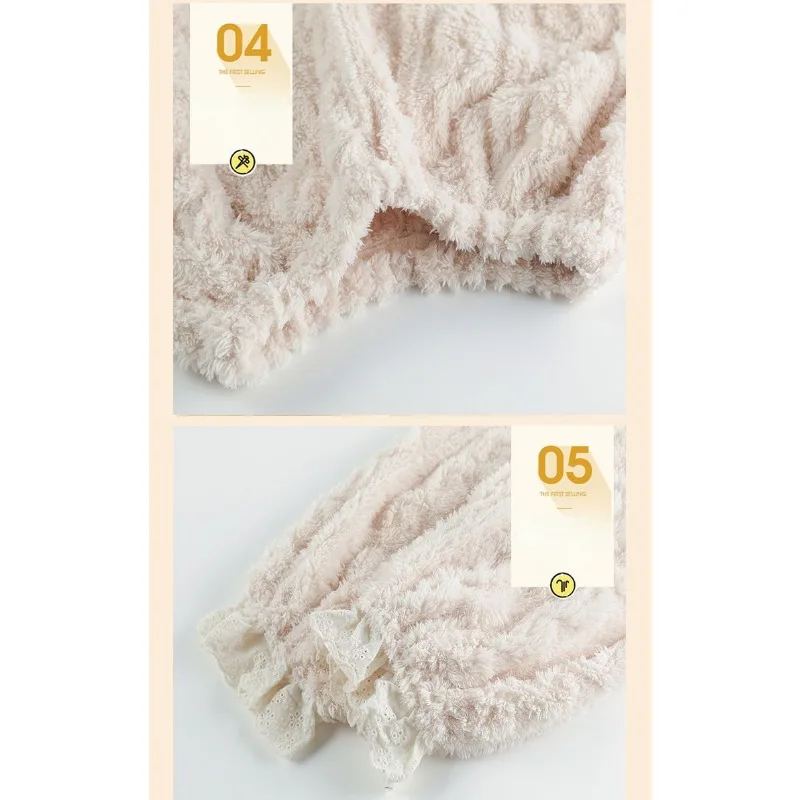 Одежда для сна Famale из кораллового бархата женские осенне-зимние толстые домашние