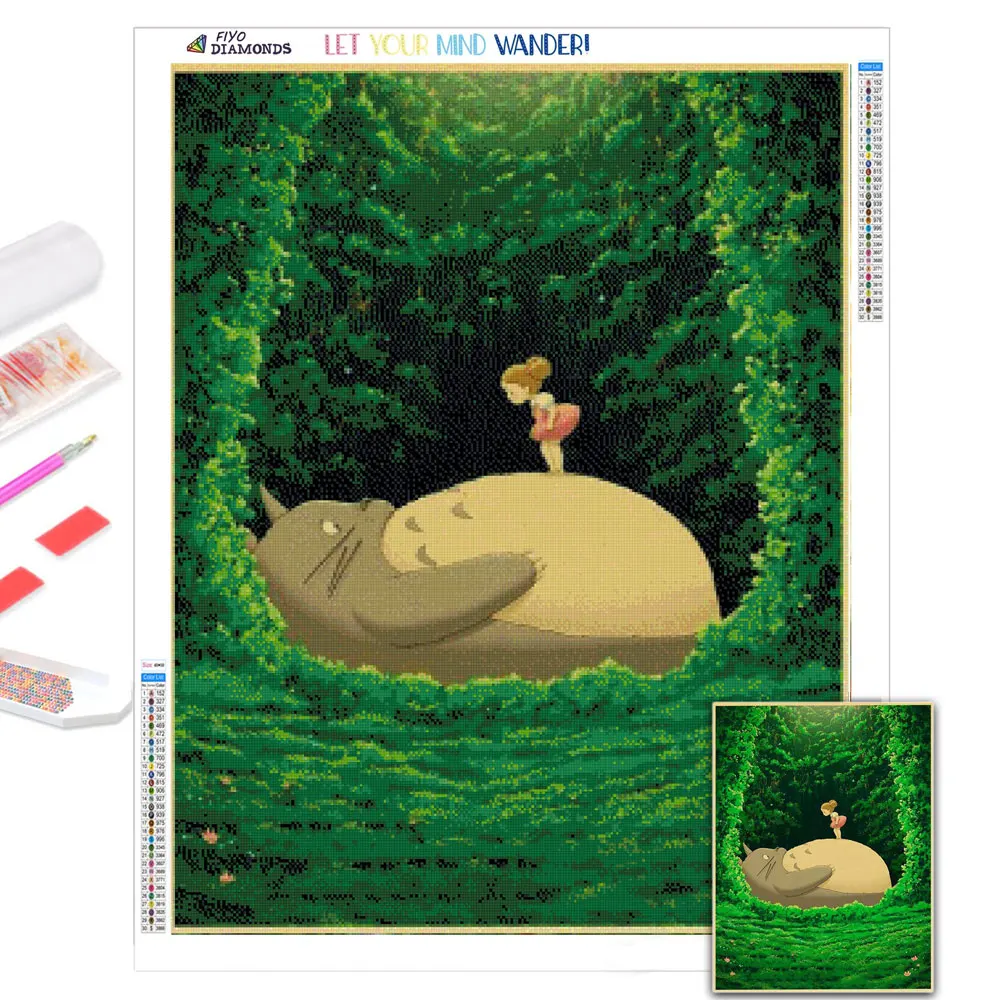 5D алмазная живопись сделай сам аниме Тоторо мозаика рукоделие полная Алмазная