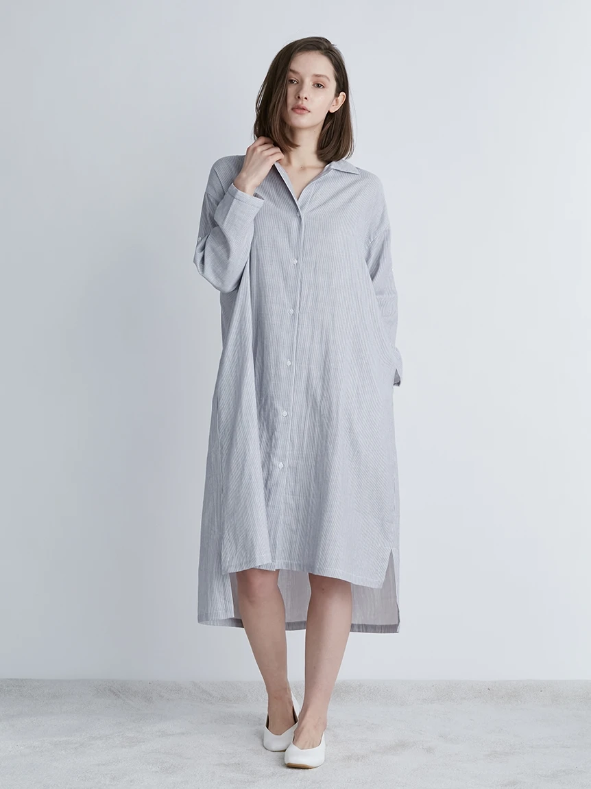 Gelato Pique Shirt Dress Room Wear Cotton Gauze Dress Summer Double Gauze