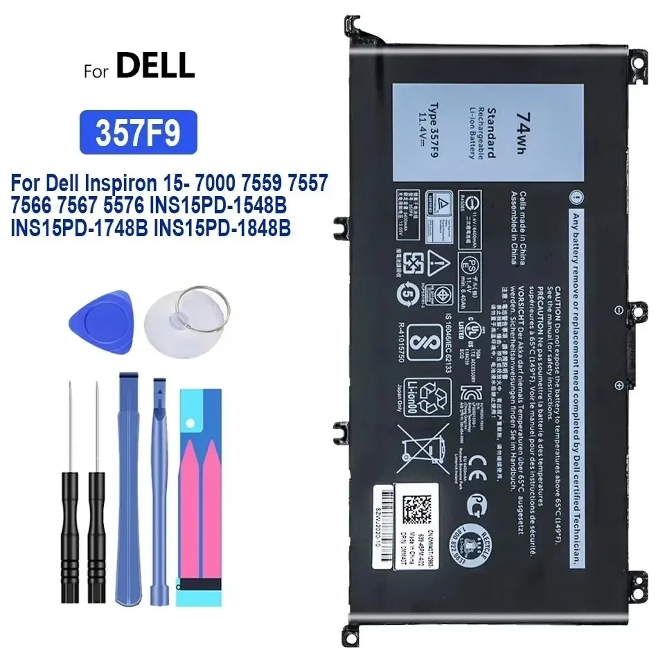 357F9 аккумулятор для ноутбука Dell Inspiron 15 7559 7000 7557 7567 7566 5576 5577 P57F P65F INS15PD-1548B 11 1 В