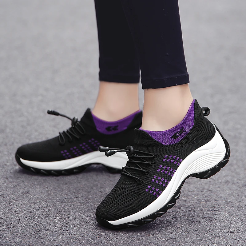 

2022 New Women's Walking Shoes Fashion Socks Sneakers Breathing Comfort Nursing Shoes Casual Thick Bottom Non-slip Free Shipping