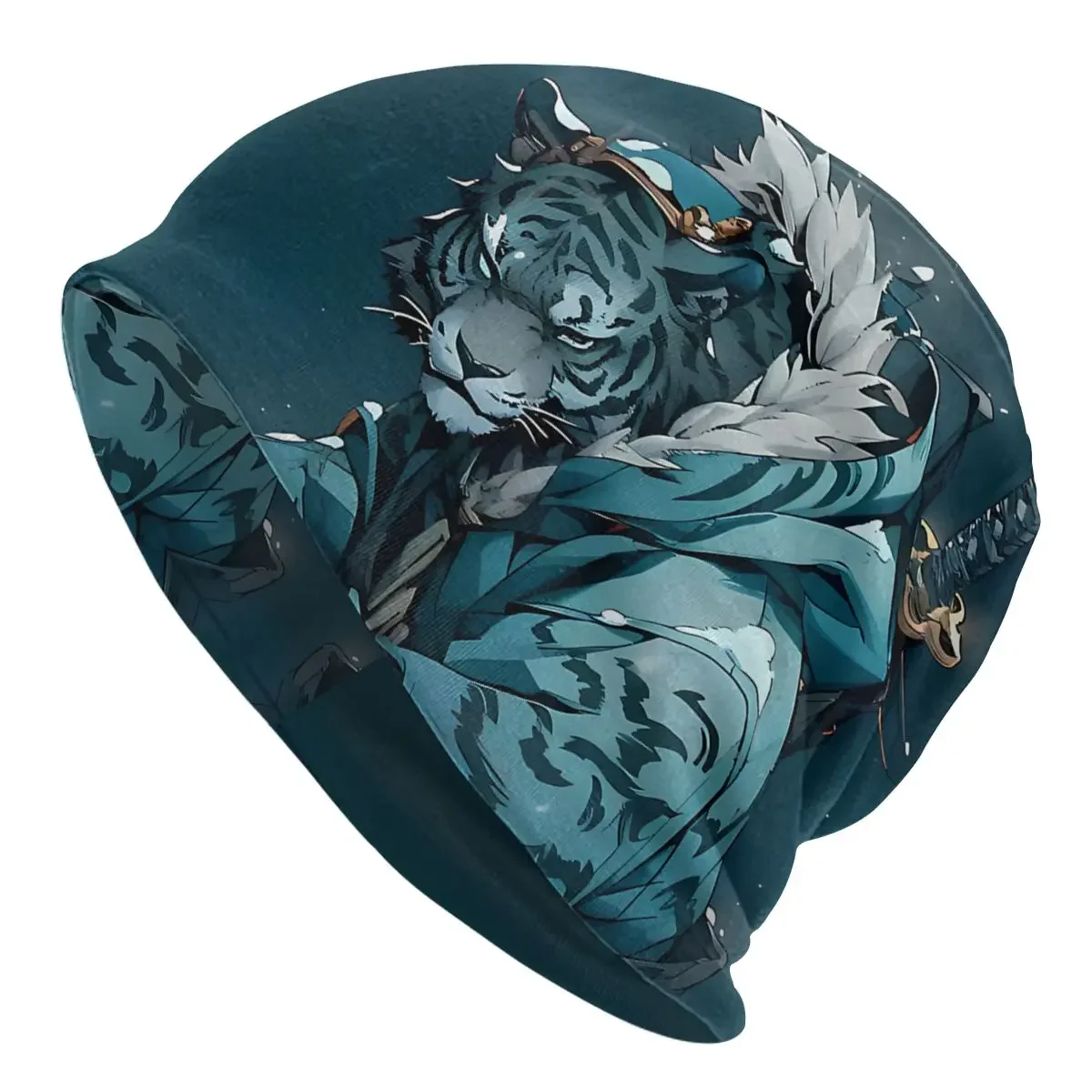 Модные шапки-бини с тигром японские животные воин фехтовальщик шапочки Skullies