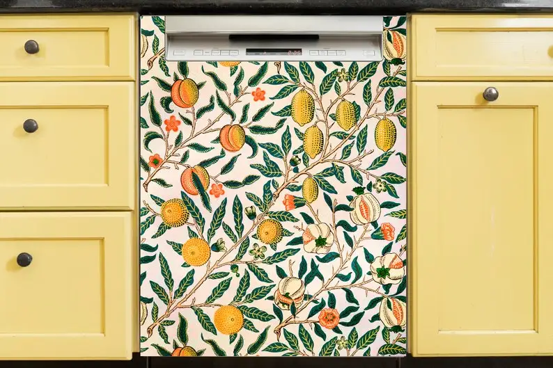 

Dishwasher Magnet Cover Vintage, Dishwasher Cover Magnetic Lemons, Retro Dishwasher Decal Vinyl Sticker, Kitchen Decor Self-Adhe