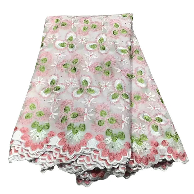 

Швейцарская Кружевная Ткань 5 ярдов, новейшая Тяжелая вышивка бисером, африканская 100% хлопчатобумажная ткань, швейцарская вуаль, кружево, популярный Дубайский стиль PL09013