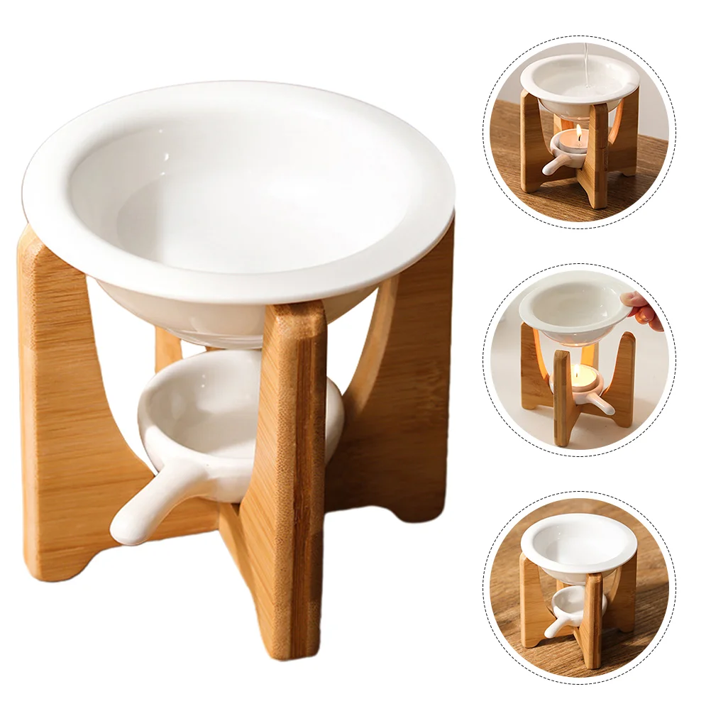 Арома-лампа плита горелка для эфирного масла бамбуковый держатель диффузор