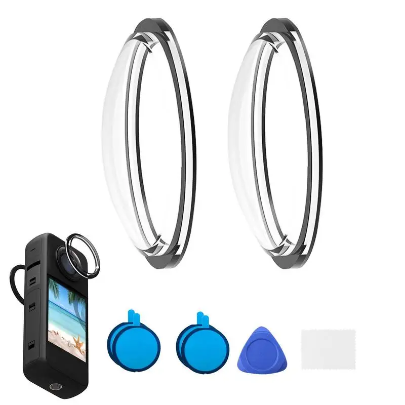

1 Pair Lens Guards Compatible For Insta 360 1 Rs 1 Inch Panoramic Lens Protector Film Anti-bump Cover Camera Accessories