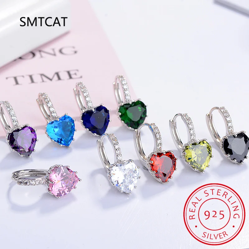 Сердце натуральный гранат аметист цитрин перидот синий топаз стерлингового