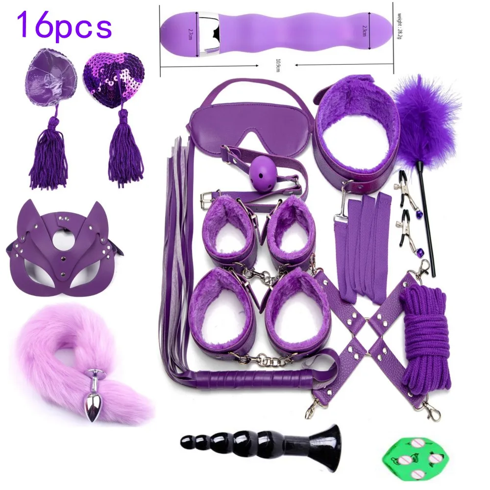 Сексуальные кожаные наборы для БДСМ плюшевый набор сексуального бондажа