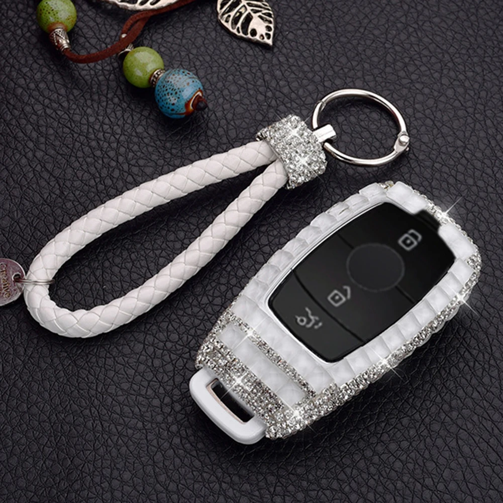

Bling Rhinestone Car Key Case Cover Holder For Mercedes S E Class E200 C260L GLC Car Key Case Protective Cover Decoration