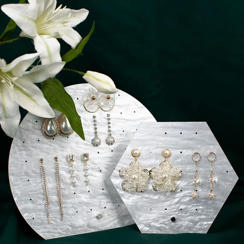 

Acrylic Clear and White Earrings Studs DisplayShelf Screen Earring Jewelry Display Stands Holderd Storage Box Organizer Case