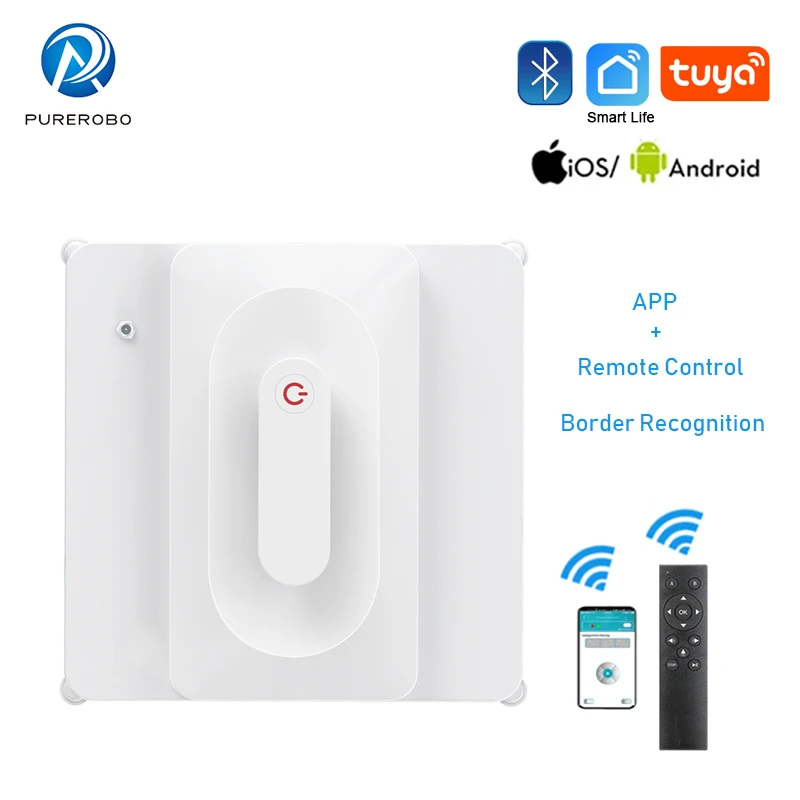 

Purerobo W-S4 Ультратонкий робот для мытья окон Приложение и дистанционное управление Автоматическая очистка стекла Низкий уровень шума Квадрат...