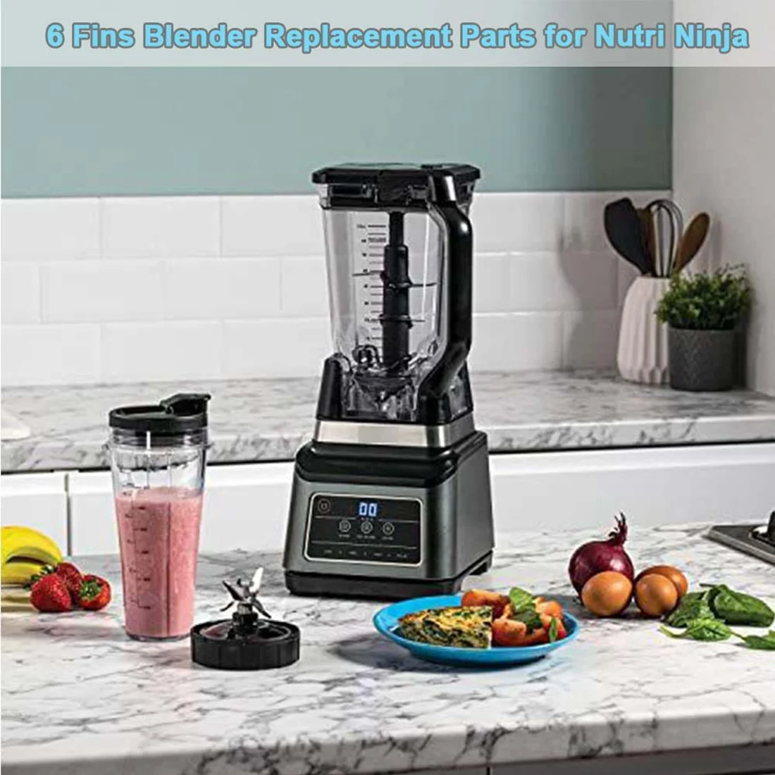 Запасные части для блендера Ninja с 6 ребрами Nutri Auto IQ BL450-70 BL451-70 BL454-70 BL455-70