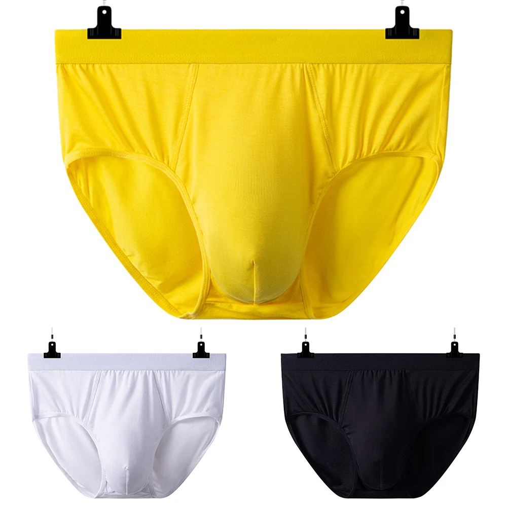 

Men's Cotton Convex Pouch Underpants Underwear Middle-aged Elderly Briefs Solid Modal Color Sissy Panties Трусы Мужские