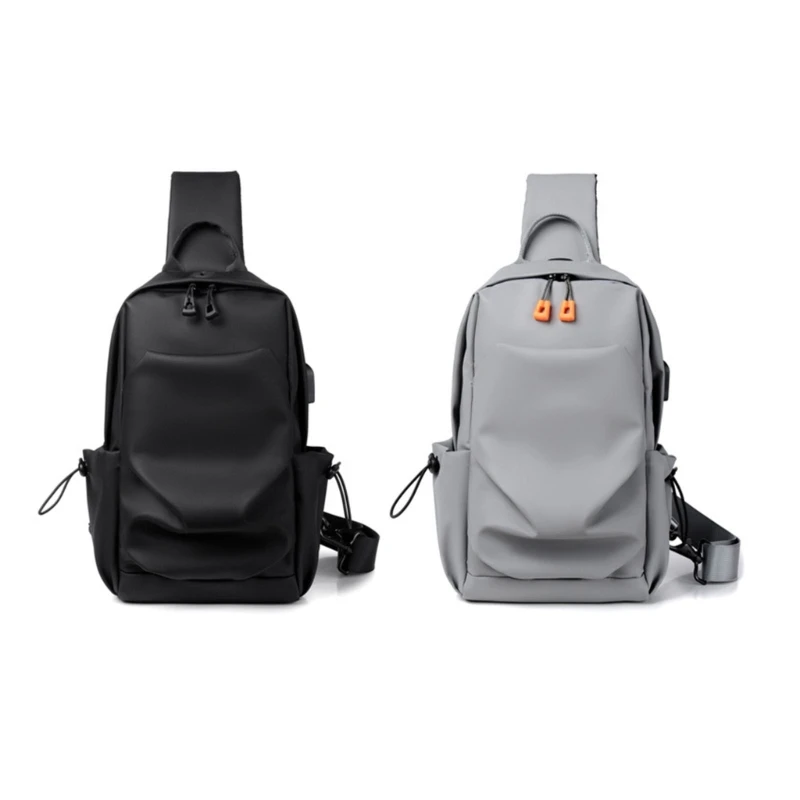 

M6CC Men Chest Bag Fanny Pack PU Crossbody Shoulder Bags Sling Travel Pouch