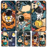 good looking astronaut phone case for oppo a5 a9 a12 a1k ax7 a72 a52 a31 a53 a53s a73 a93 a94 a74 a16 2018 2020 black luxury