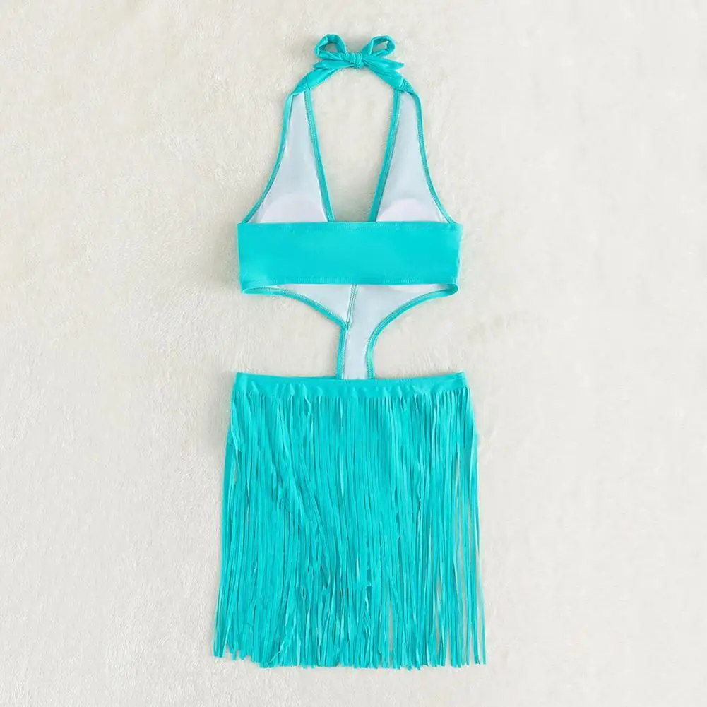 

Wire Free Breathable Women Cut Out Tassel Sexy Beach Bodysuit for Party