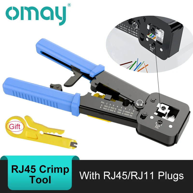 Обжимной инструмент OMAY RJ45 RJ11 для зачистки Cat5 Cat5e Cat6 концевых разъемов RJ12 8P 6P -