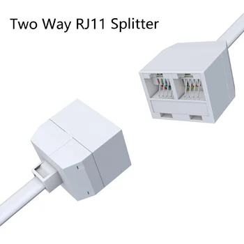 YPioneer T10023 White Telephone Splitter RJ11 6P4C 1 Male to 2 Female Adapter RJ11 to RJ11 Separator 4