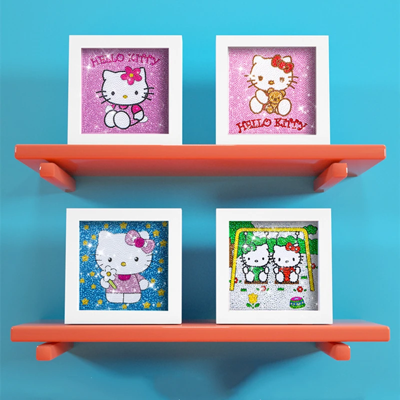 

Kawaii New Sanrio Cartoon Hellokittys Children's Handmade Diamond Painting Diamond Paste Painting Girl Toy Masonry Sticker Gift