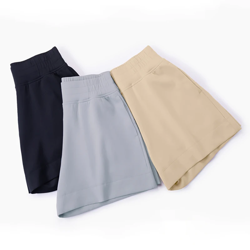 WISRUNING 2-side Pockets High Waist Yoga Shorts Women Push Up Bicycles for Fitness Sports Tights Leggings for Gym Outfit Workout