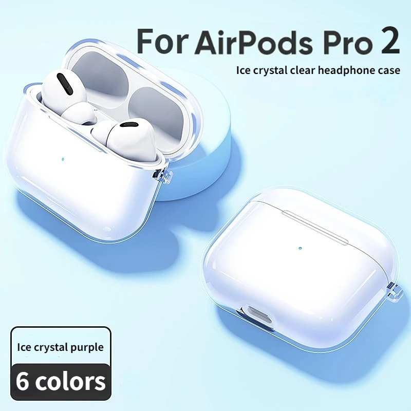 Новый прозрачный защитный чехол с внутренним ремешком для Airpods Pro 2, Мягкий противоударный чехол из ТПУ для наушников