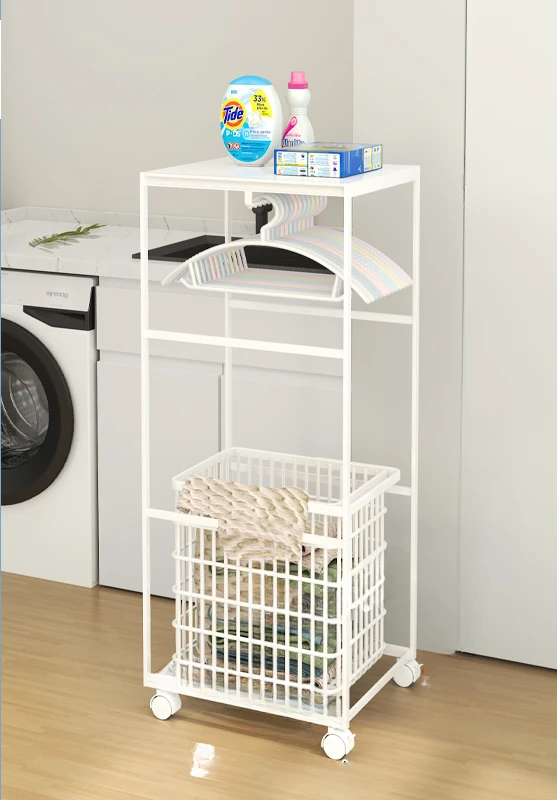 

Washing machine side shelves, hangers, storage racks, movable seams, dirty clothes baskets, clothes support, integrated storage