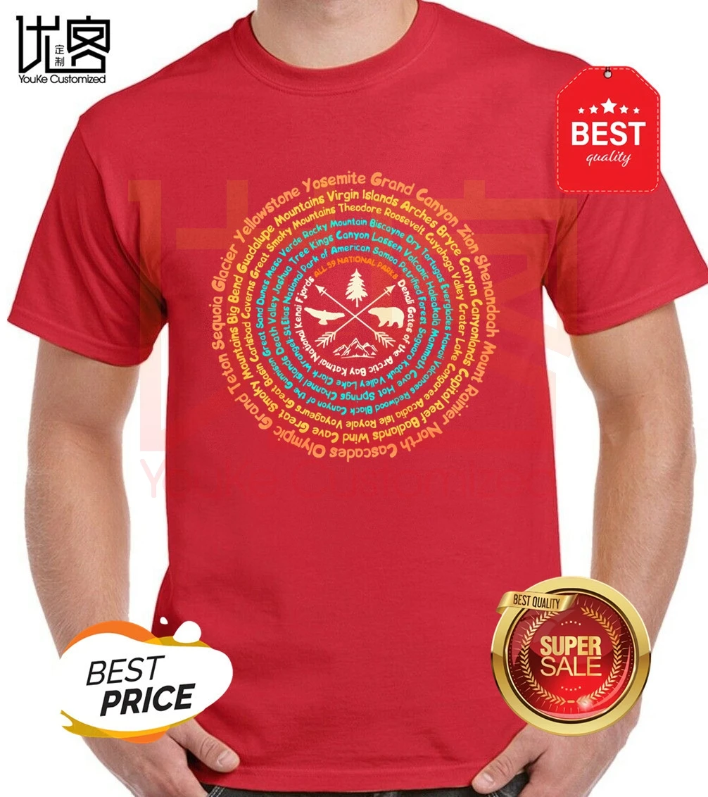 Защитная походная футболка для всех 59 национальных парков США | Мужская одежда
