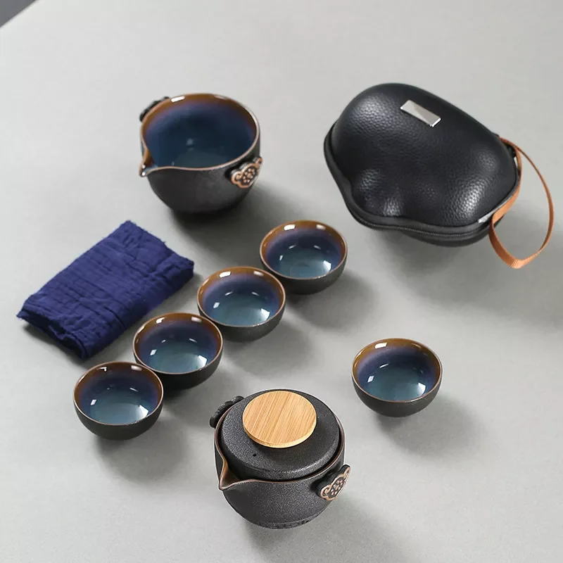 

High grade Chinese Tea Travel Tea Set Kung Fu TeaSet Ceramic Portable Teapot Porcelain Teaset Gaiwan Tea Cups of Tea Ceremony