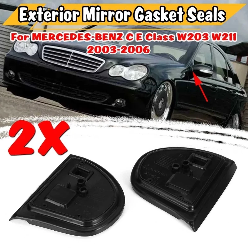 

2PCS Door Mirror Gasket Side Mirror Left+Right Gasket Seals 2038106976 For Mercedes W203 W211 C E Class 2003-2006 Car Exterior