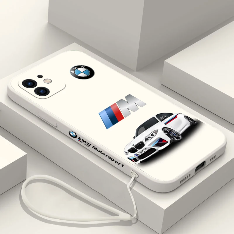 

Red Blue Car For Bmw Phone Case For iPhone 14 13 12 11 Pro Max Mini X XR XS MAX SE20 8 7 Plus 6 6S Plus Cases with Hand Strap