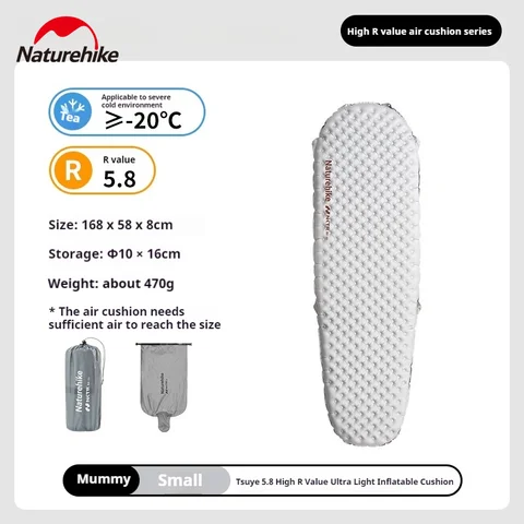 Naturehike надувной коврик CNH22DZ016 серебряный 5.8 R-Value