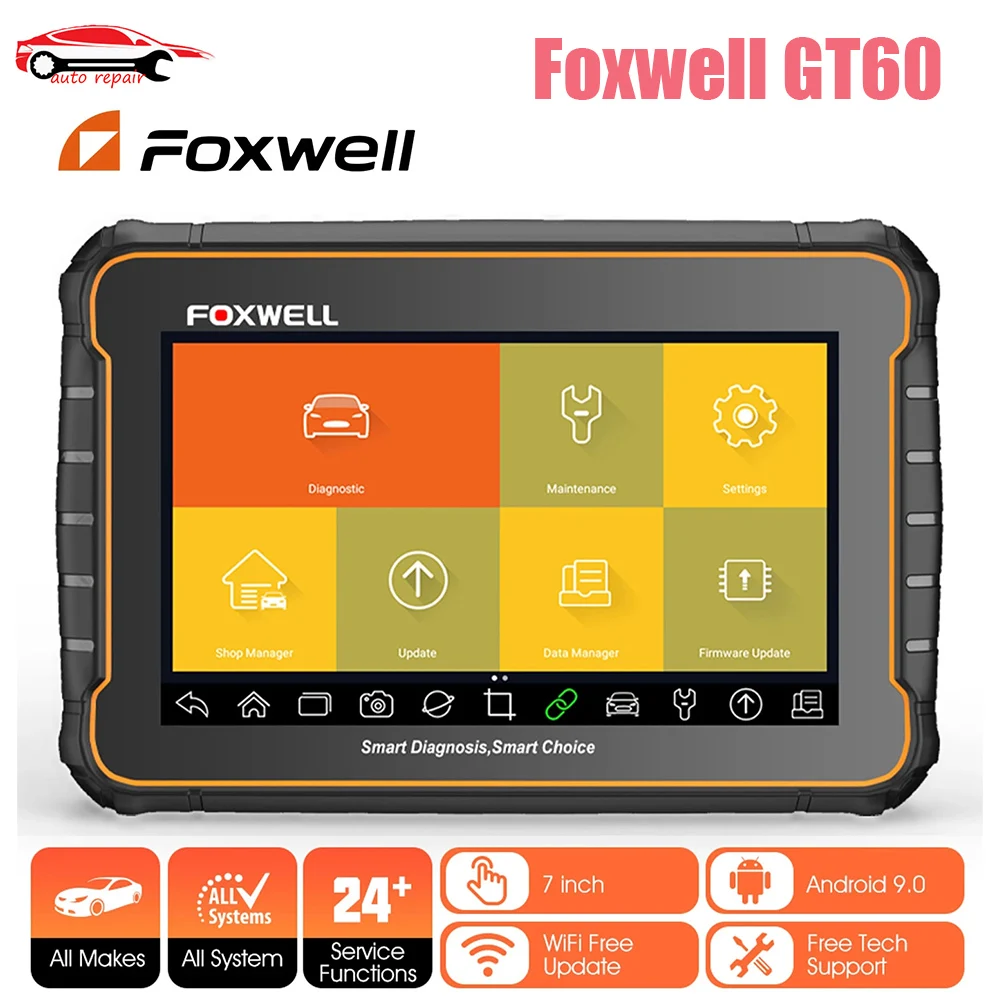 

Автомобильный сканер Foxwell GT60 OBDII, диагностический инструмент для сброса давления в шинах ABS, DPF EPB A/F TPMS, ODB2
