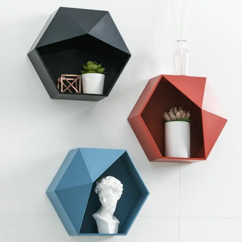 

Простой однотонный геометрический настенный ящик для хранения, прикроватный декоративный стеллаж для хранения книг в гостиной, спальне
