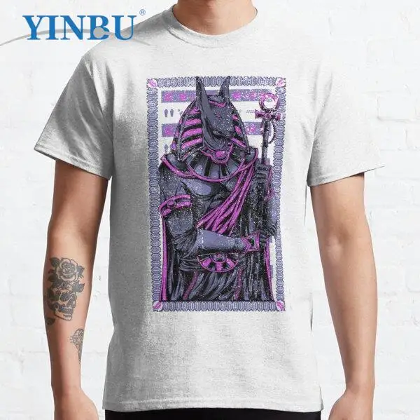 

Футболки с изображением древнего египетского Бога Анубиса, Забавные футболки, Высококачественная брендовая футболка YINBU с графическим рис...