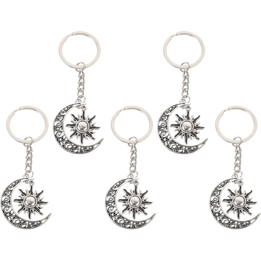 

Moon Sun Shaped Keyholder Decor Ring Cute Keychain Bag Hanging Ornament Decors Festival