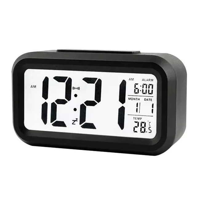 

Temperature Alarm Clock LED Display Digital Backlight Calendar Desktop Snooze Mute Electronic Mini Alarm Clock Watch