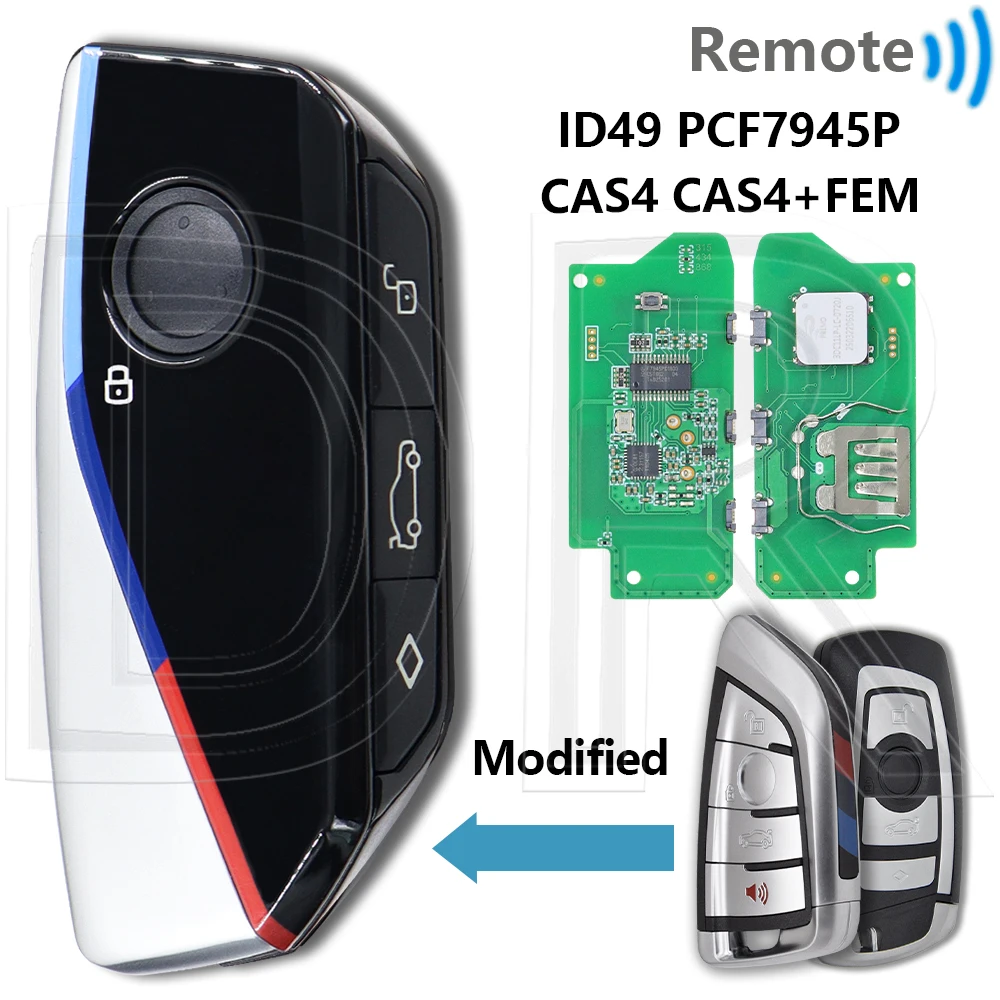 

Отличный чип ID49 PCF7945P 315/433-434 МГц CAS4 CAS4 + FEM модифицированный U-образный автомобильный пульт дистанционного управления для BMW 1 3 5 7 серии F шасси