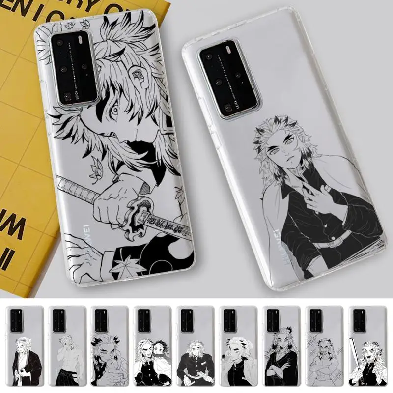 

Rengoku Kyoujurou Demon Slayer Phone Case for Samsung A51 A52 A71 A12 for Redmi 7 9 9A for Huawei Honor8X 10i Clear Case