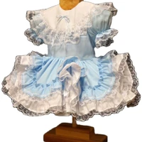 sissy baby maid mini dress cosplay costume custom multi white blue