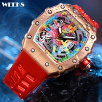 top brand luxury military watches men hip hop sport mens watch male silicone rubber tonneau clock reloj hombre relogio masculino