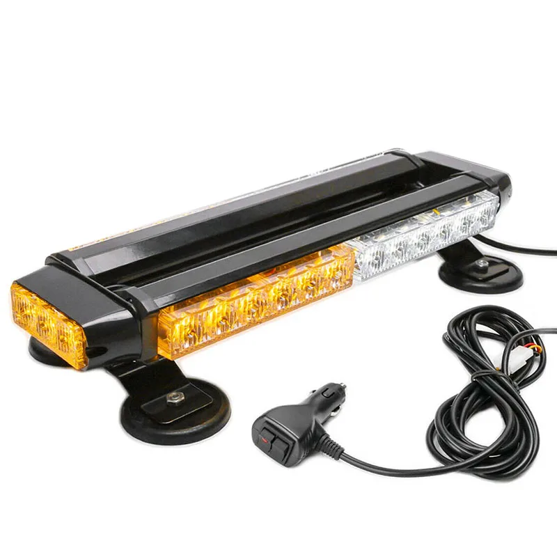 

30 LED Car Emergency Light Bar Flash Warning Roof Strobe Beacon Amber White Top Car
