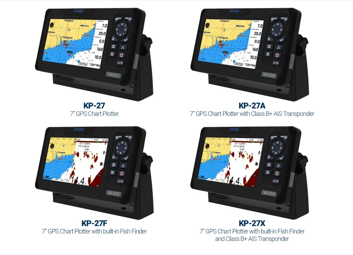 Фото Многофункциональный 7-дюймовый GPS-картплоттер ONWA Marine Electronics KP-27A со встроенным транспондером отслеживания AIS класса B+ №3