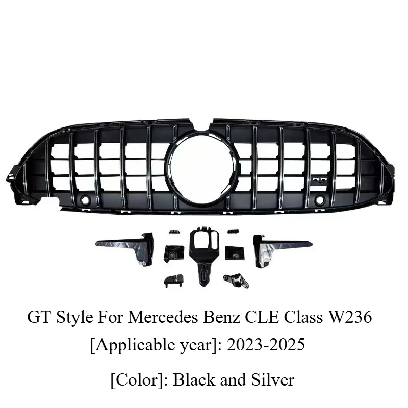 

GT Style 2023+ для Mercedes Benz CLE Class W236 CLE200 CLE220 CLE300 CLE450 CLE53 Решетка переднего бампера впускная решетка радиатора