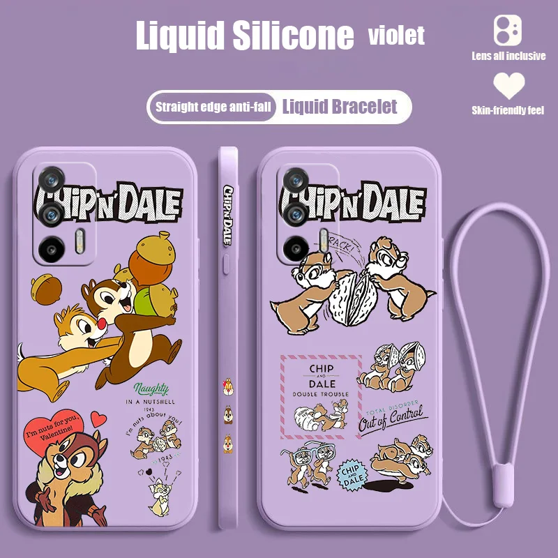 

Disney Chip 'n' Dale Silicone Phone Case For OPPO Reno 8 7 SE Z 6 5 7 3 2 Lite Pro Plus Liquid Left Rope Funda Cover