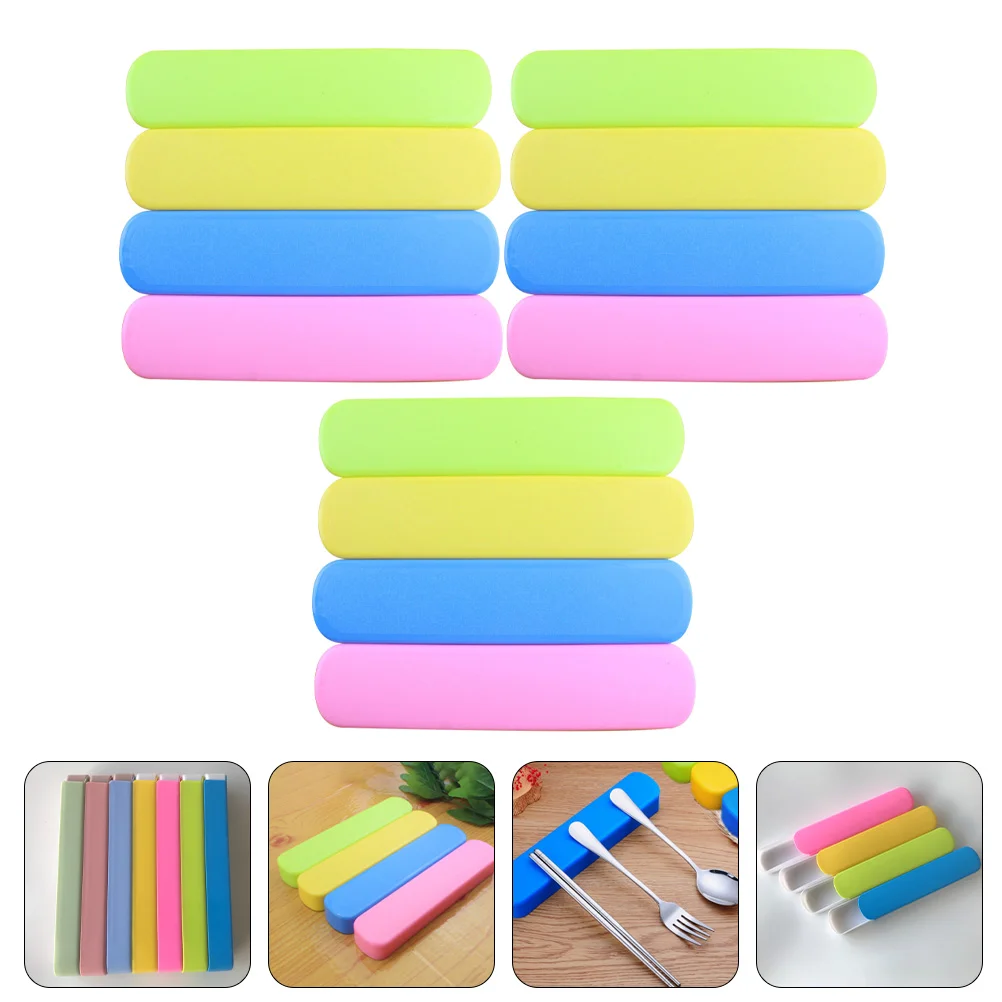 

12pcs Portable Drawer Type Practical Fork Box Tableware Container Utensil Organizer With Lid