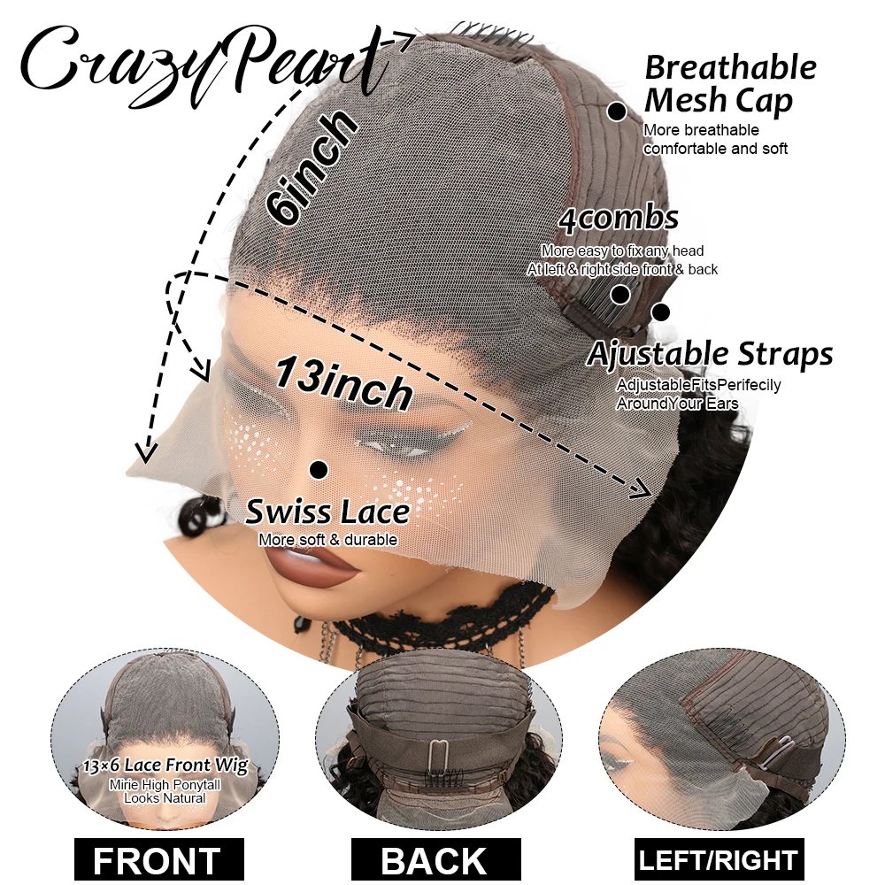 Парик из натуральных волос 13X6 Loose Wave HD Lace Front, плотность 210, 100% натуральные человеческие волосы, 15A, парик Loose Deep Wave, предварительно проработанный, с эффектом натуральной линии роста волос (art.: 3920d9d0c87f2) - 3920d9d0c87f2