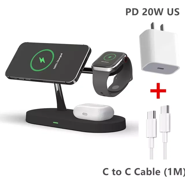 

in 1 Wireless Charger Stand For iPhone 13 11 12 X 8 Pro Watch Macsafe Charging Station for Airpods Pro 7 6 5 3 SE