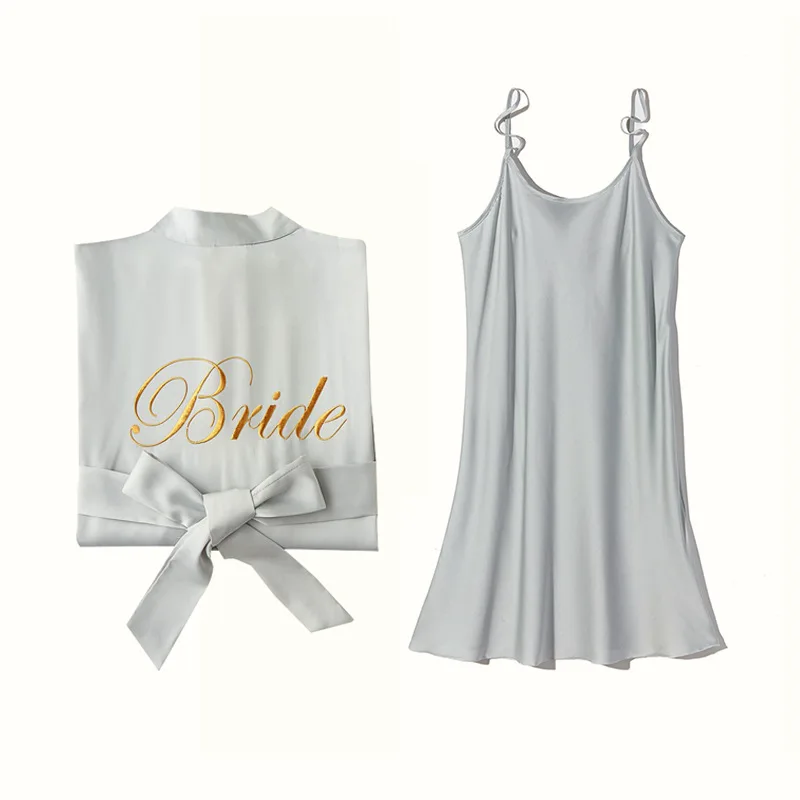 Халат женский с вышивкой свадебная сорочка для невесты и подружки пикантная