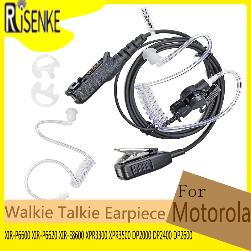 Risenke XPR3300e Radio for Motorola XIR-P6600 XIR-P6620 XIR-E8600 XPR3300 XPR3500 DP2000 DP2400 DP2600 Walkie Talkie Earpiece