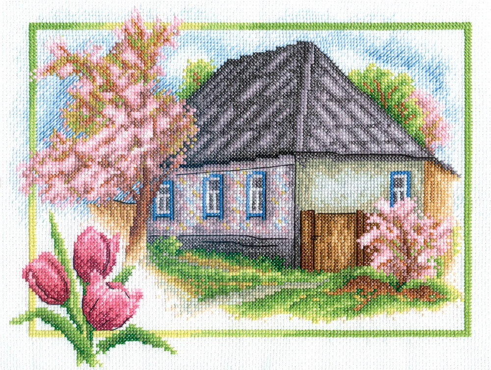 Набор для вышивания PANNA арт. PS-0332 Весна в деревне 26х20 см |